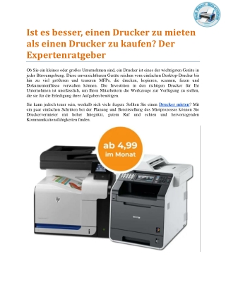 Ist es besser, einen Drucker mieten als einen Drucker zu kaufen