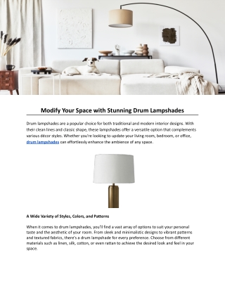 Modify Your Space with Stunning Drum Lampshades
