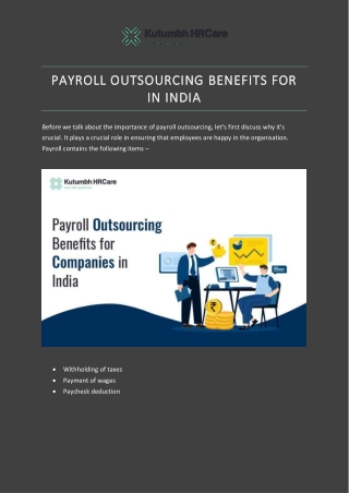 Payroll Outsourcing Benefits for Companies in India