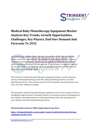 Medical Baby Phototherapy Equipment Market Size, Share,  Growth Analysis