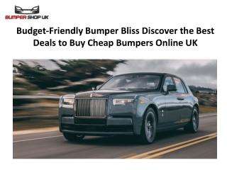 Budget-Friendly Bumper Bliss Discover the Best Deals to Buy Cheap Bumpers Online UK