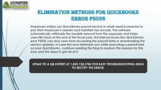 A Complete Guide About QuickBooks error PS036