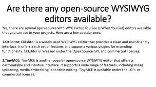 Are there any open-source WYSIWYG editors available