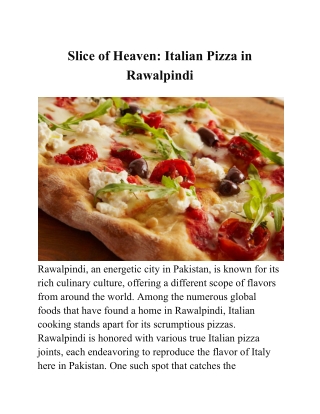 Slice of Heaven_ Italian Pizza in Rawalpindi