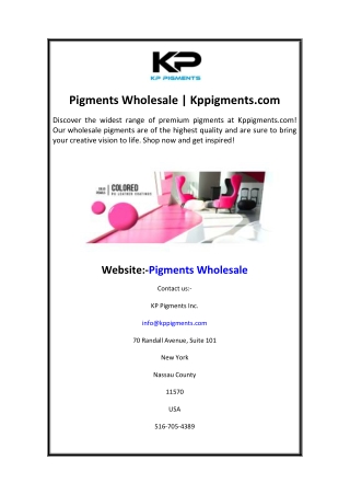 Pigments Wholesale  Kppigments.com