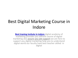 Best Digital Marketing Course in Indore 1 pdf