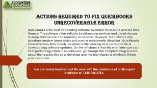 The Best Ever Method To Fix QuickBooks Unrecoverable Error