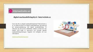 digital marknadsföringsbyrå  Interwebsite.se