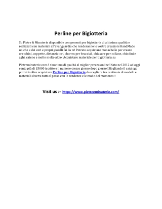 Perline per Bigiotteria