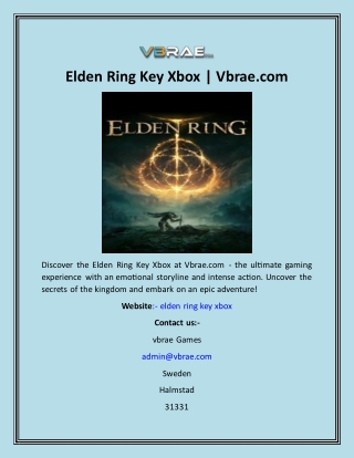 Elden Ring Key Xbox  Vbrae
