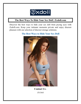 The Best Ways To Hide Your Sex Doll  Zxdoll.com