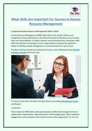 What Skills Are Important For Success in Human Resource Management