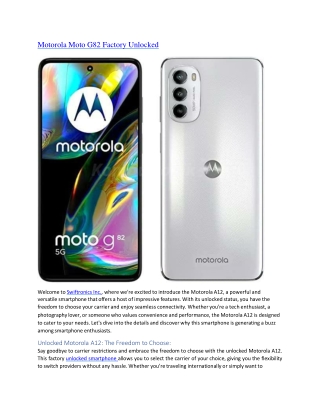 Motorola Moto G82 Factory Unlocked