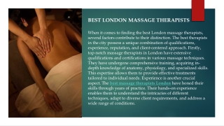 best london massage therapists