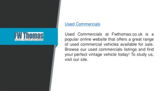 Used Commercials  Fwthomas.co.uk