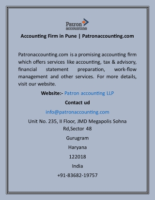 Accounting Firm in Pune  Patronaccounting