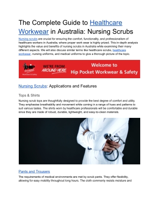 The Complete Guide to Healthcare Workwear in Australia Nursing Scrubs