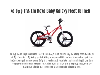 Xe Đạp Trẻ Em RoyalBaby Galaxy Fleet 18 Inch