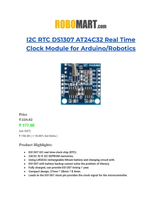 I2C RTC DS1307