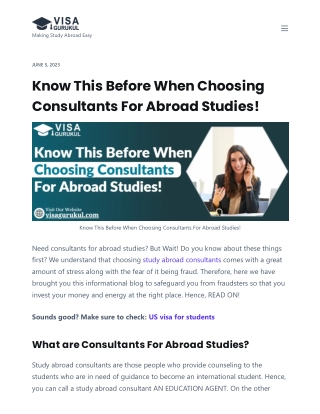 Consultants for Abroad Studies