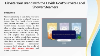 Elevate Your Brand with the Lavish Goat’S Private Label Shower Steamers