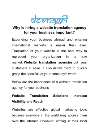 Why is hiring a website translation agency for your business important?