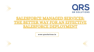 Salesforce Managed Services The Better Way for an Effective Salesforce Deployment