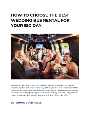 HOW TO CHOOSE THE BEST WEDDING BUS RENTAL FOR YOUR BIG DAY