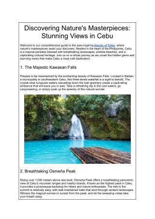 Discovering Nature's Masterpieces_ Stunning Views in Cebu