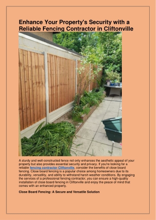 Looking for the best Fencing Repairs in Cliftonville