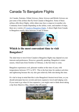 Canada To Bangalore Flights (2)