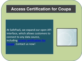 Access Certification for Coupa