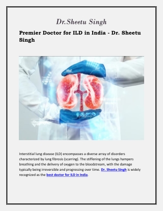 Premier Doctor for ILD in India