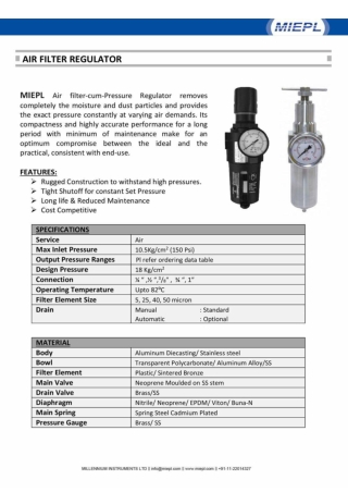 MI07A Air Filter Regulator | Miepl