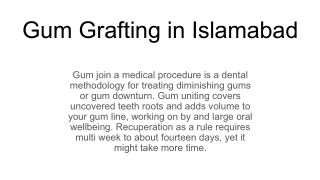 Gum Grafting in Islamabad