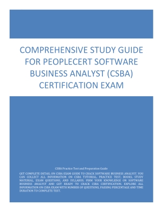 Comprehensive Study Guide for PeopleCert Software Business Analyst (CSBA) Exam