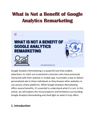 What is Not a Benefit of Google Analytics Remarketing