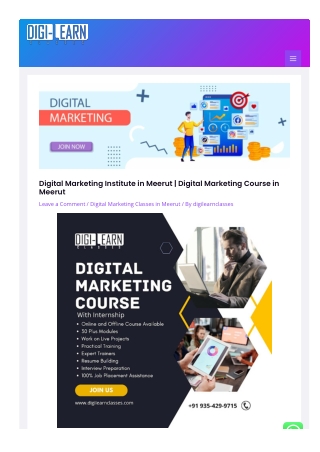 Digital Marketing Institute in Meerut | Digital Marketing Course in Meerut