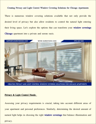 Creating Privacy and Light Control Window Covering Solutions for Chicago Apartme