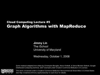 Jimmy Lin The iSchool University of Maryland Wednesday, October 1, 2008