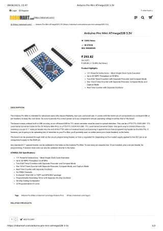 Arduino Pro Mini ATmega328 3.3V