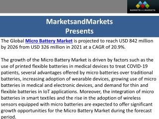 Micro Battery Market: Analysis and Insights