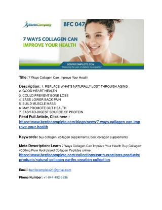 7 Ways Collagen Can Improve Your Health