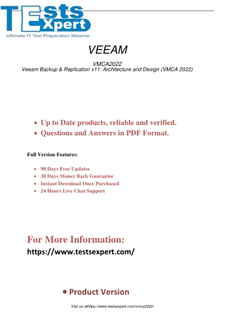 Excel in the VMCA2022 Exam with Unbeatable Confidence  Veeam Backup & Replication v11 Architecture and Design (VMCA 2022