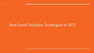 Best Email Validator Techniques in 2023