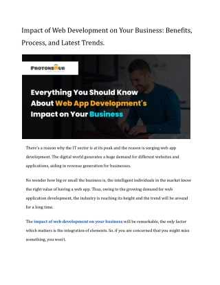 Impact of Web Development on Your Business: Benefits, Process, and Latest Trends