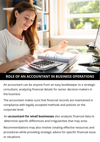 ROLE OF AN ACCOUNTANT IN BUSINESS OPERATIONS