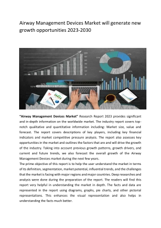 Airway Management Devices Market will generate new growth opportunities 2030