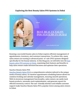 Exploring the Best Beauty Salon POS Systems in Dubai | Beauty Salon POS System