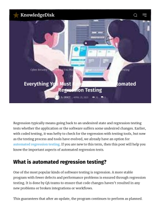 Everything You Must Know About the Automated Regression Testing